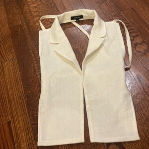 NWOT women’s size medium white linen open back corset crop top